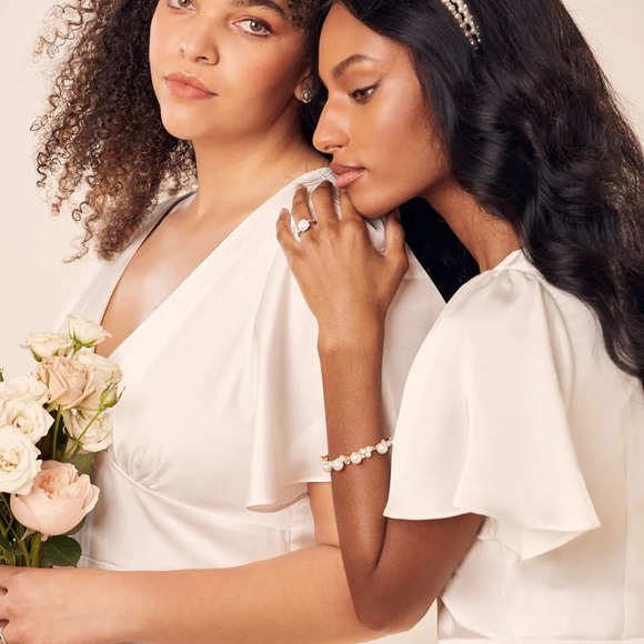 Eternal Bond White Satin Ruffled Flutter Sleeve Maxi Dress - Picture 5 of 10